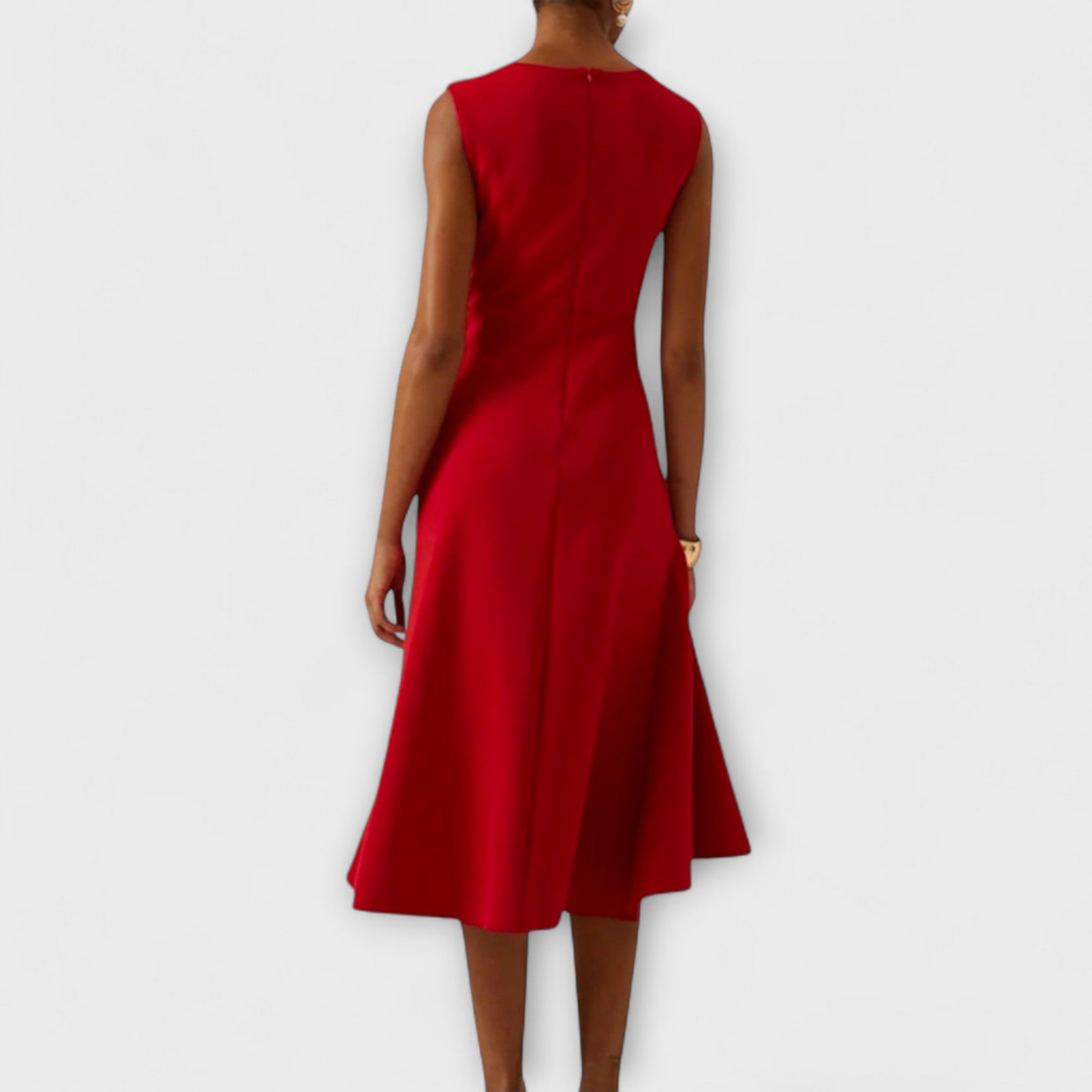 Women’s Draped Midi Dress with Side Knot