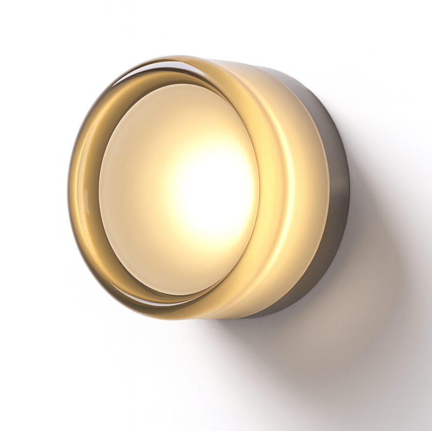 Modern Glass Wall Sconce – Round LED Wall Light Fixture
