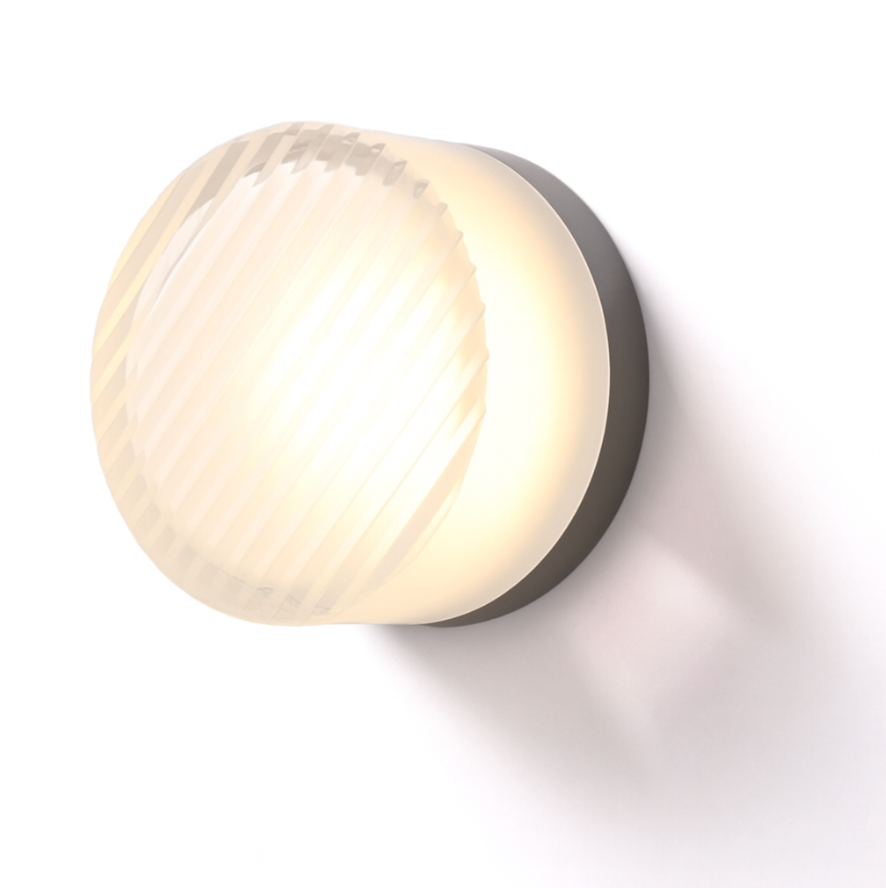 Modern Glass Wall Sconce – Round LED Wall Light Fixture