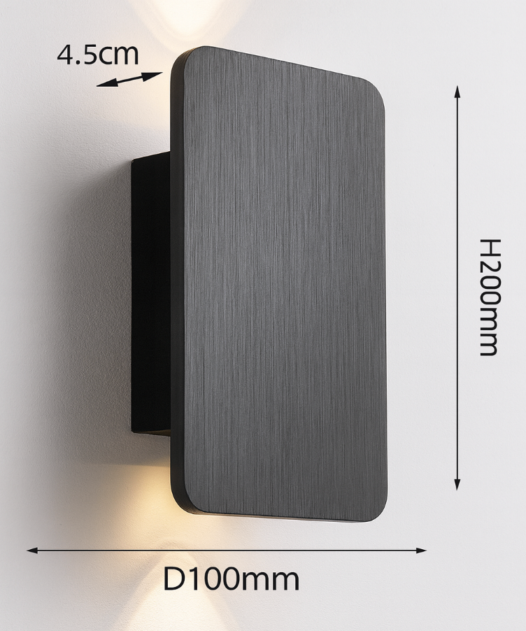 Nordic LED Wall Sconce – Modern Rectangular Glass Wall Light (2-Light)