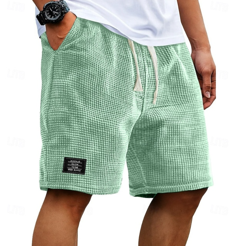 Casual Waffle Summer Shorts - Breathable Lightweight Lounge Shorts