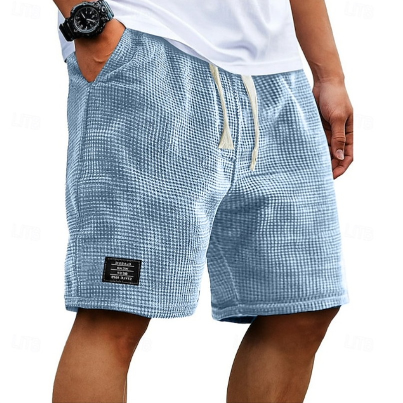 Casual Waffle Summer Shorts - Breathable Lightweight Lounge Shorts
