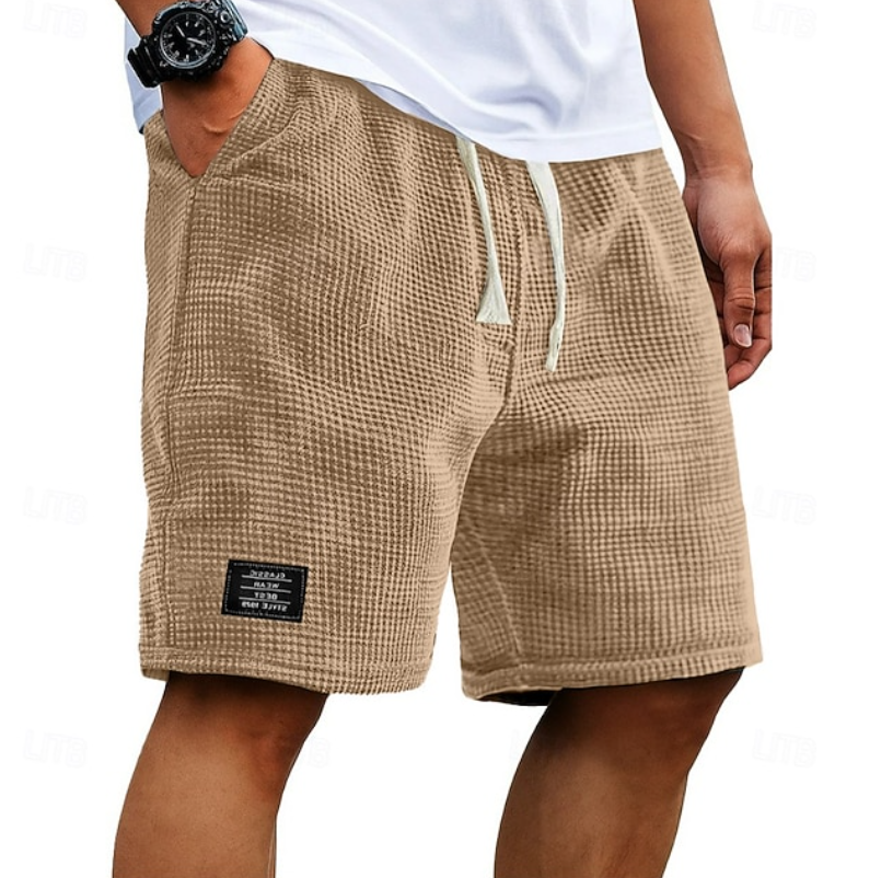 Casual Waffle Summer Shorts - Breathable Lightweight Lounge Shorts