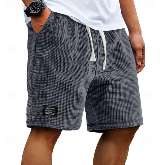 Casual Waffle Summer Shorts - Breathable Lightweight Lounge Shorts