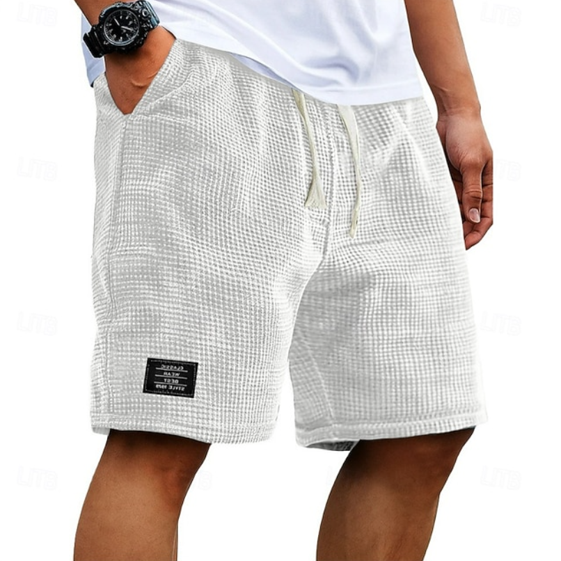 Casual Waffle Summer Shorts - Breathable Lightweight Lounge Shorts