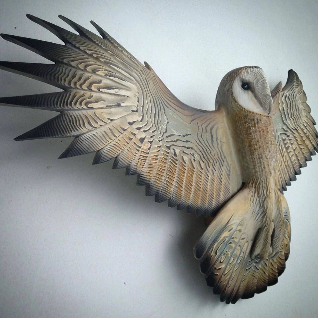 Barn Owl Wooden Wall Art Decor