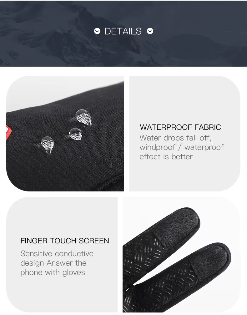 Winter Thermal Touchscreen Gloves - Windproof Cycling Riding Mitts