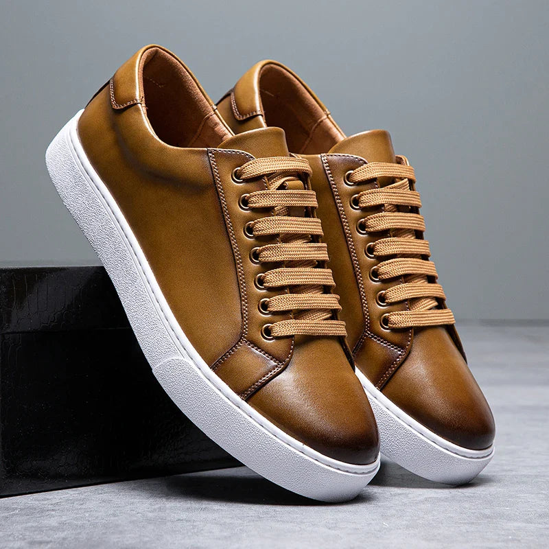 Men’s Genuine Leather Low Top Sneakers