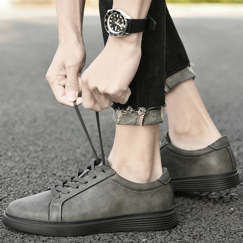 Men's Genuine Leather Minimalist Sneakers