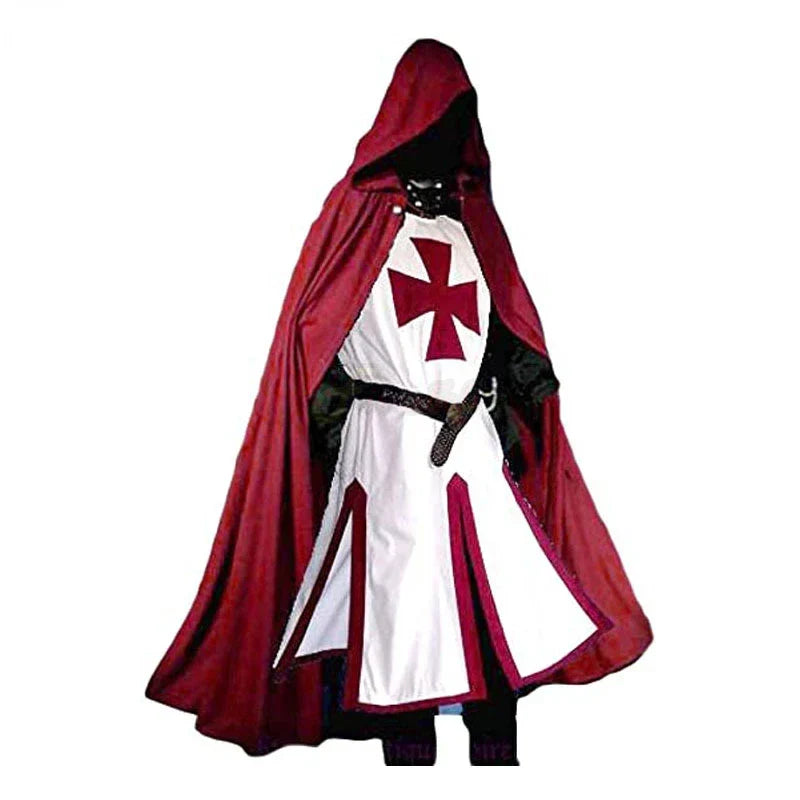 Knights Templar Crusader Costume - Medieval Tunic & Cape Set