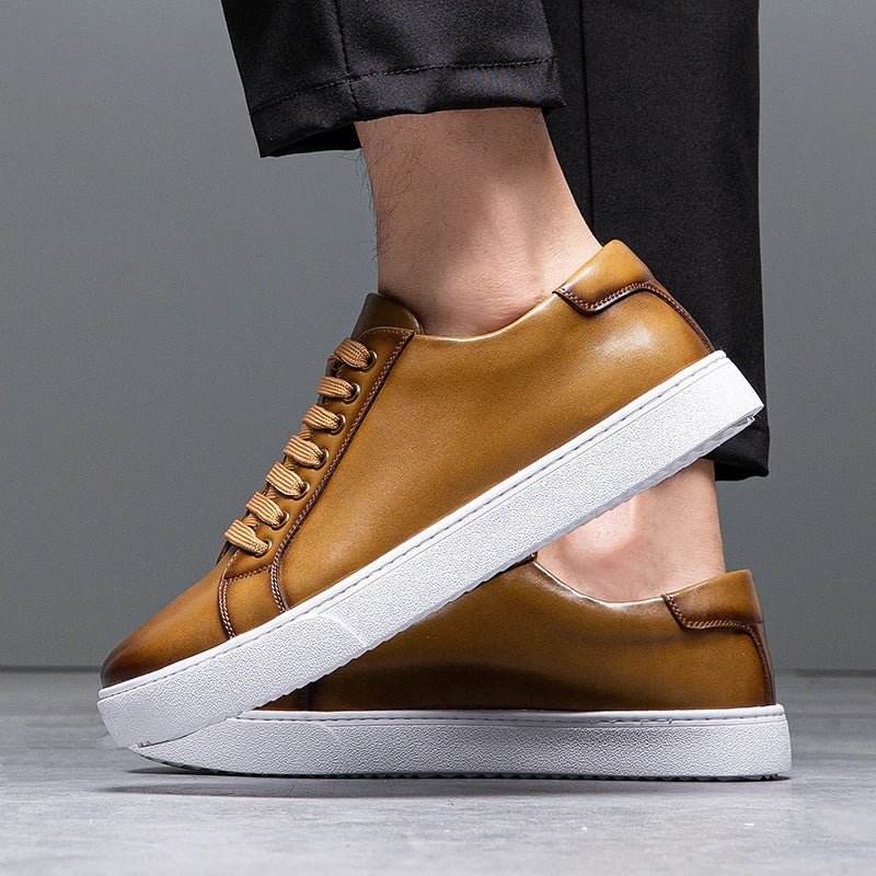 Men’s Genuine Leather Low Top Sneakers