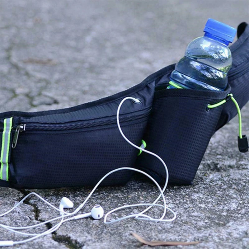 Waterproof Running Belt with Bottle Holder - No Bounce Waist Pack