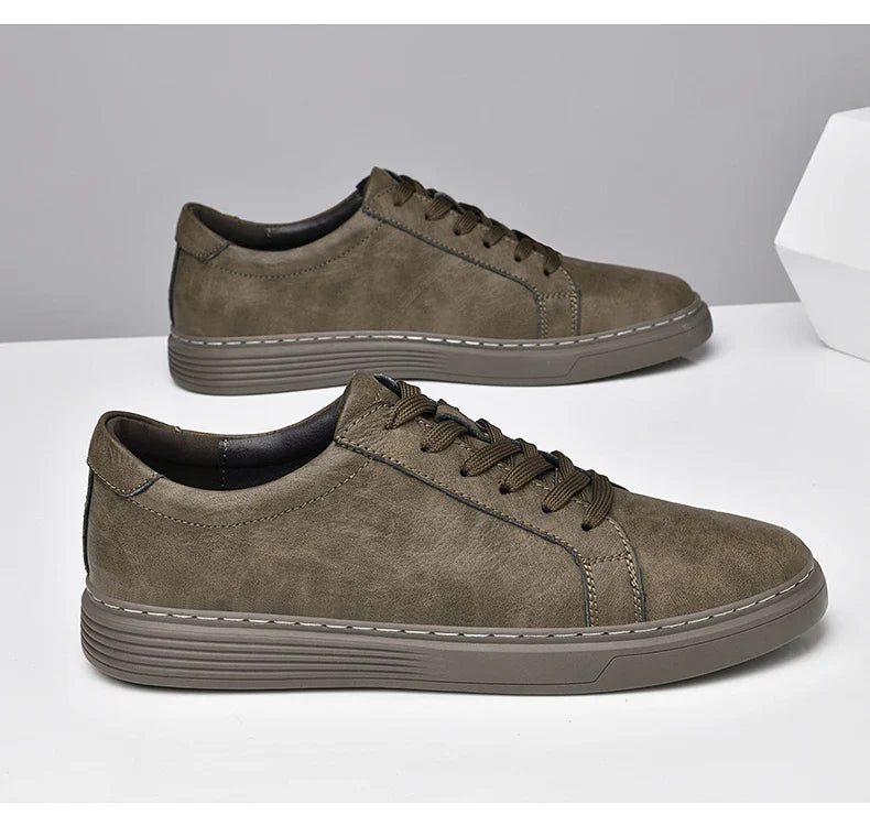 Men's Genuine Leather Minimalist Sneakers
