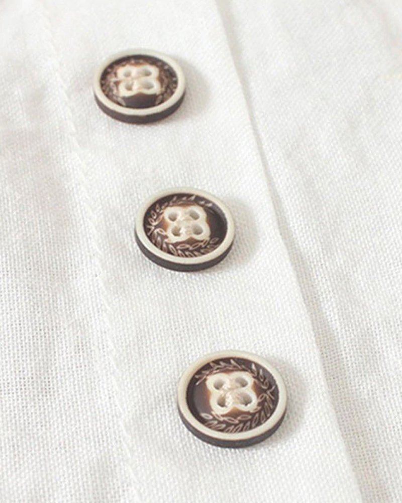 Women’s Linen Tunic Top with Button Detail
