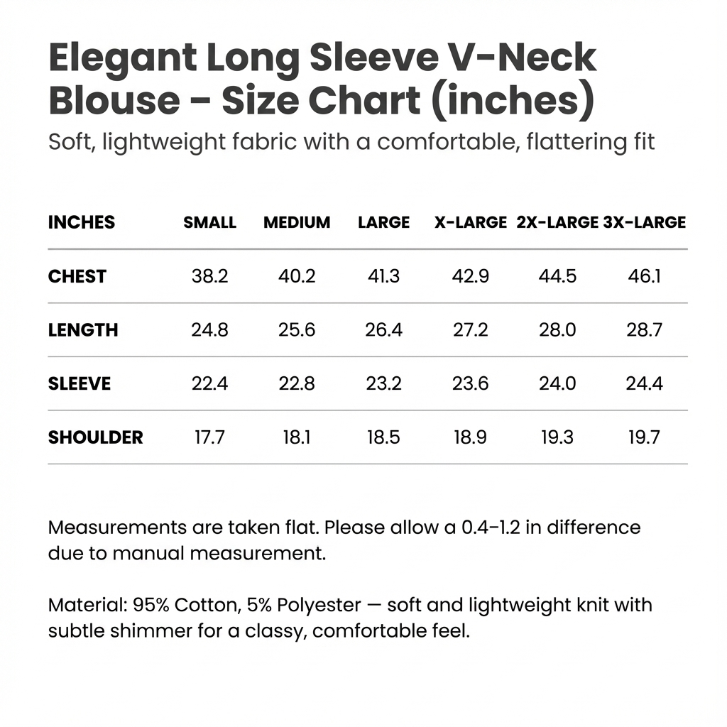 Sofia - Elegant V-Neck Blouse - Long Sleeve Shimmer Top