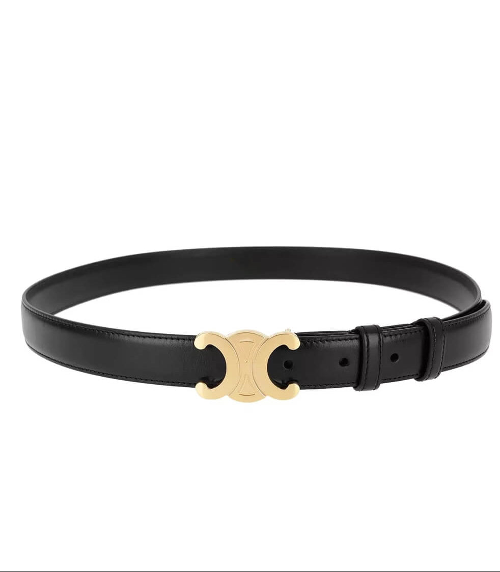 Women’s Leather Belt with Gold Buckle – Elegant & Versatile Style