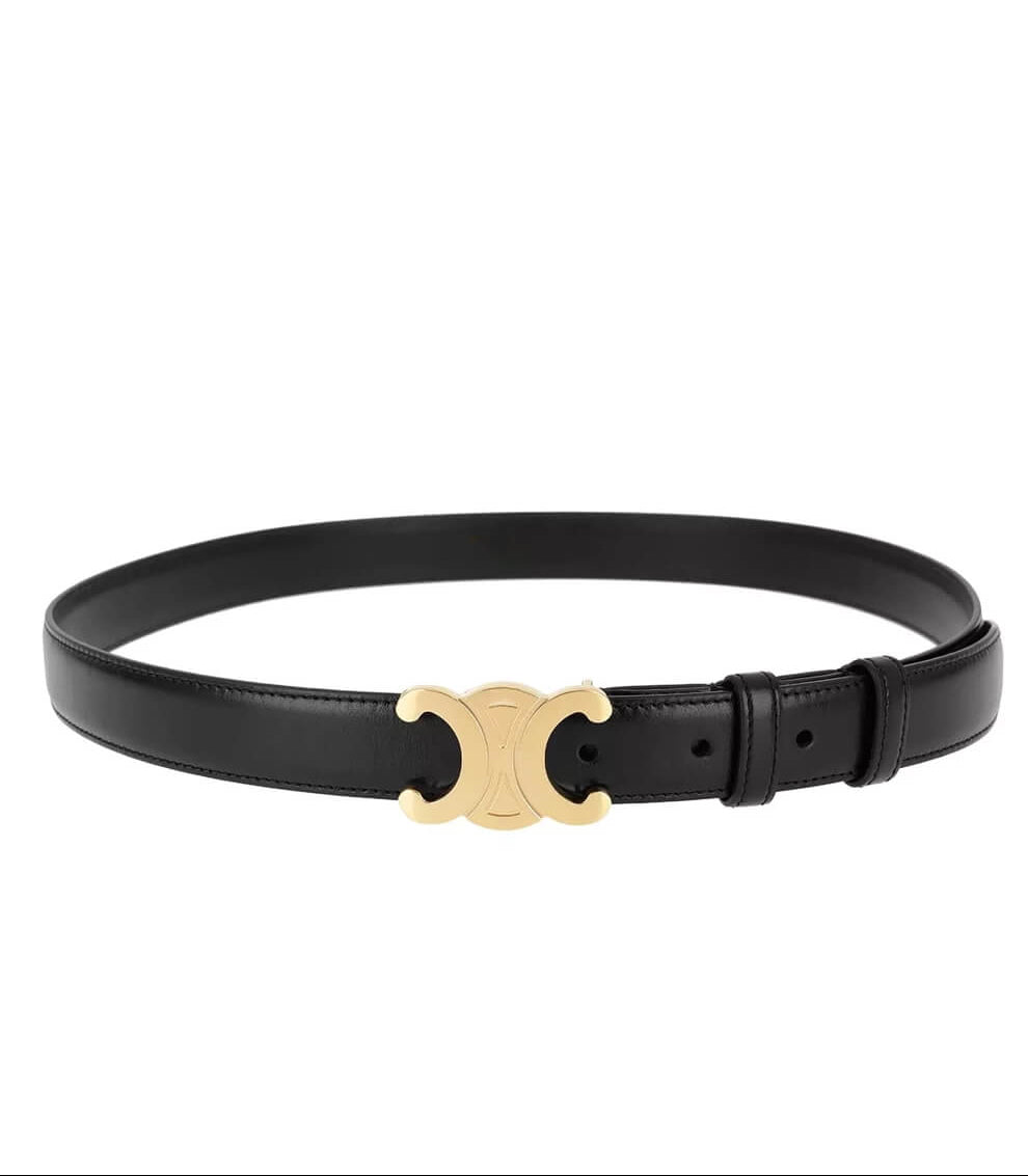 Women’s Leather Belt with Gold Buckle – Elegant & Versatile Style