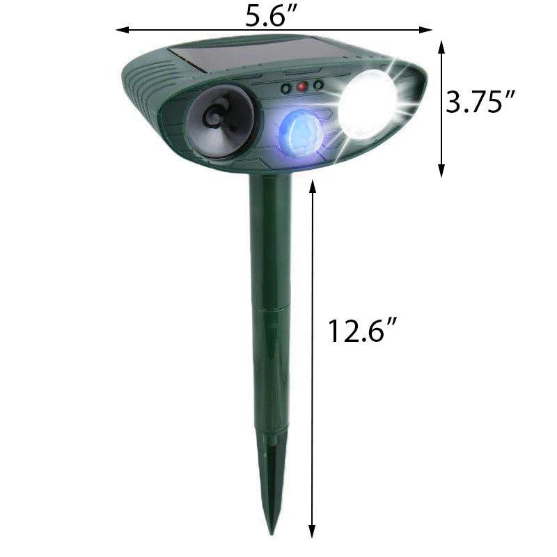 Solar Ultrasonic Rabbit Repeller - Outdoor Motion Flashing Light