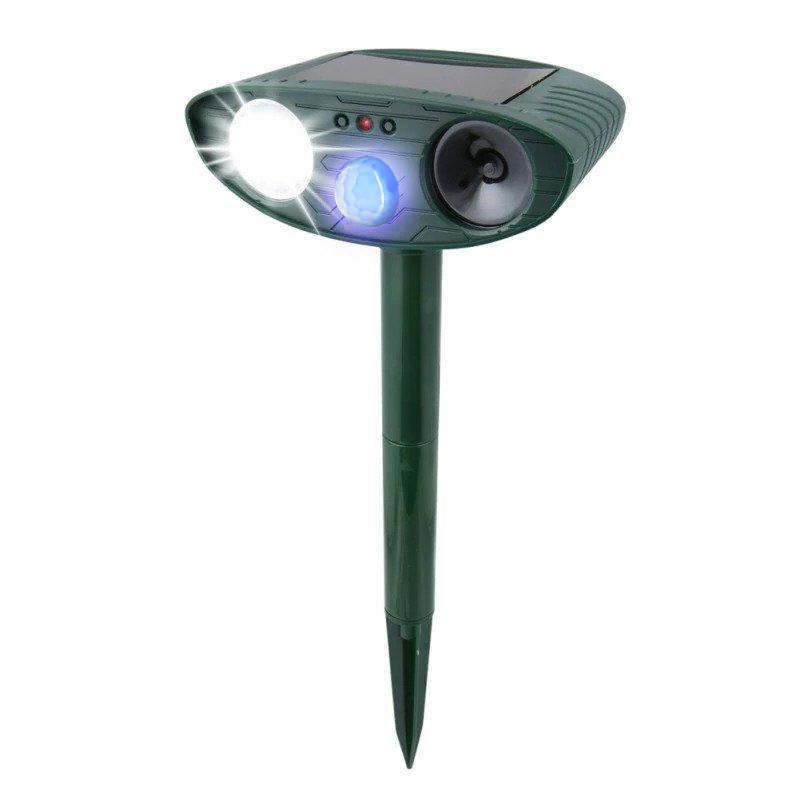 Solar Ultrasonic Rabbit Repeller - Outdoor Motion Flashing Light