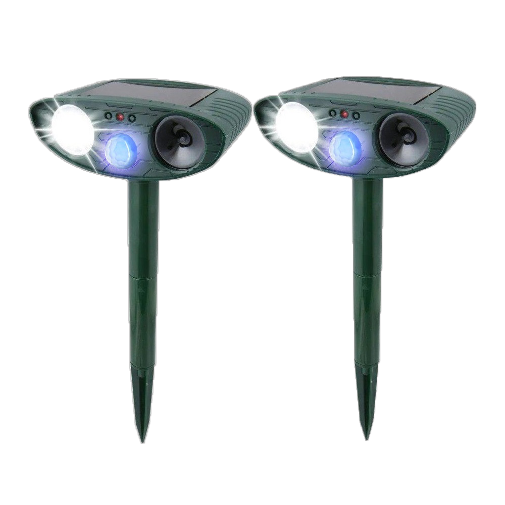 Solar Ultrasonic Rabbit Repeller - Outdoor Motion Flashing Light