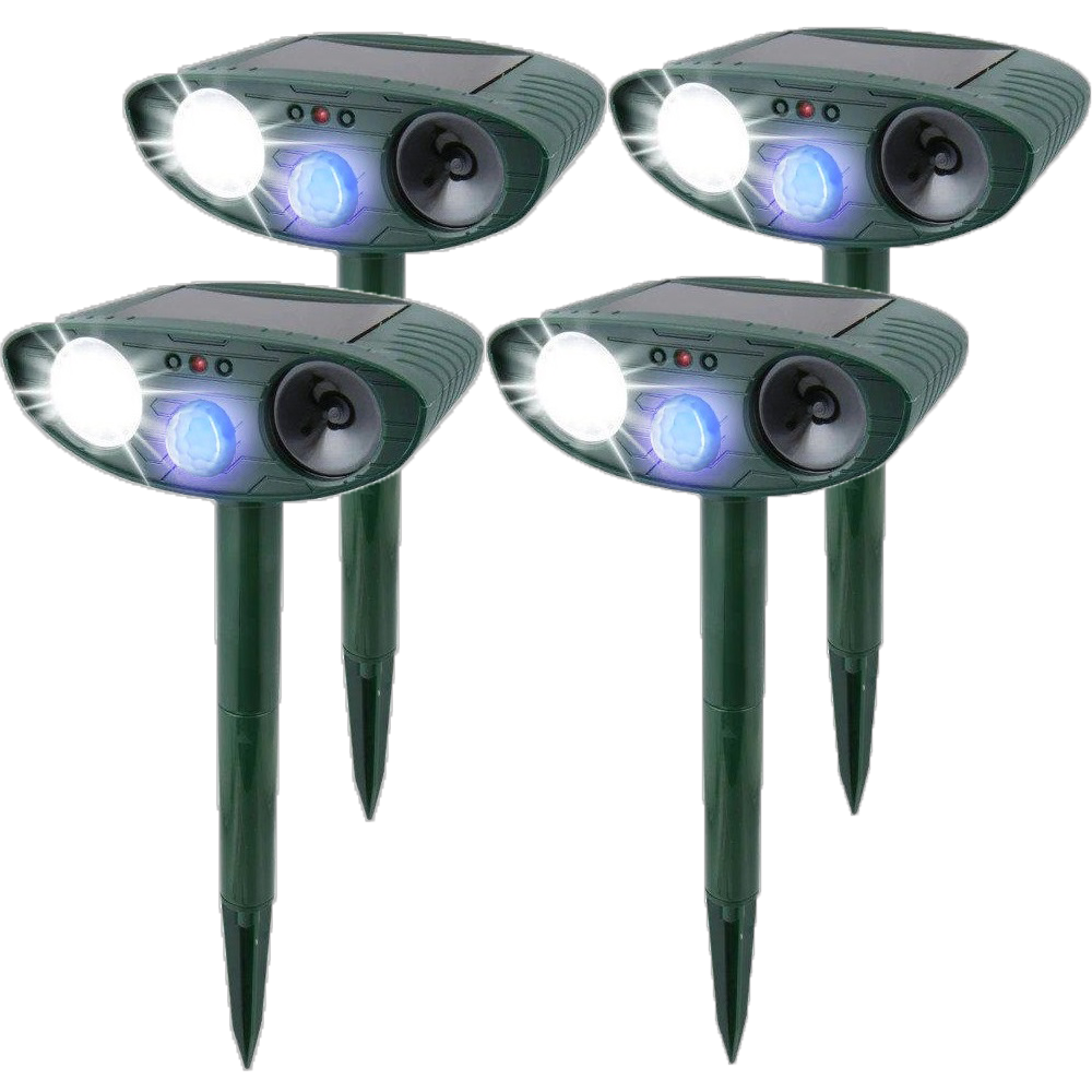 Solar Ultrasonic Rabbit Repeller - Outdoor Motion Flashing Light