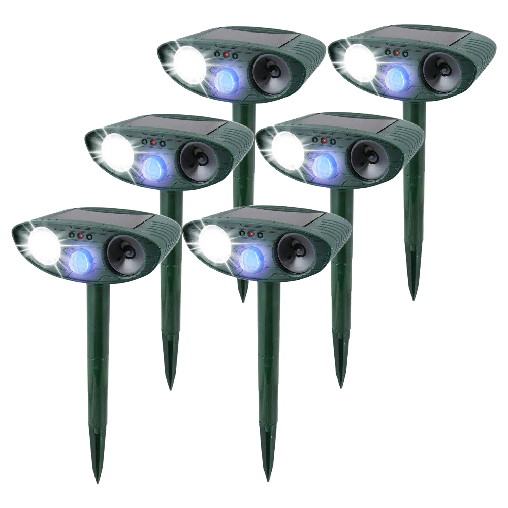Solar Ultrasonic Rabbit Repeller - Outdoor Motion Flashing Light