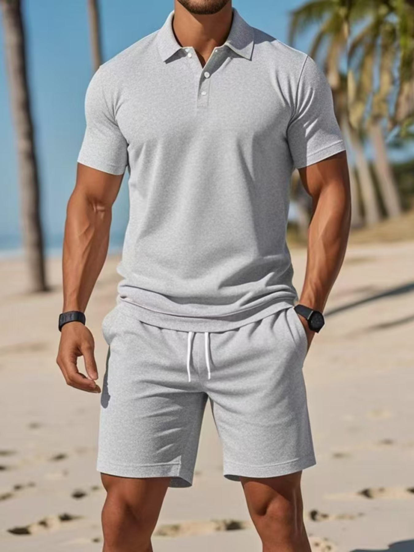 Men’s Polo Shirt & Shorts Summer Set