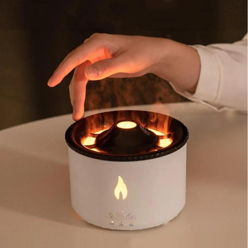 Volcano Humidifier & Aroma Diffuser – LED Mist Air Humidifier
