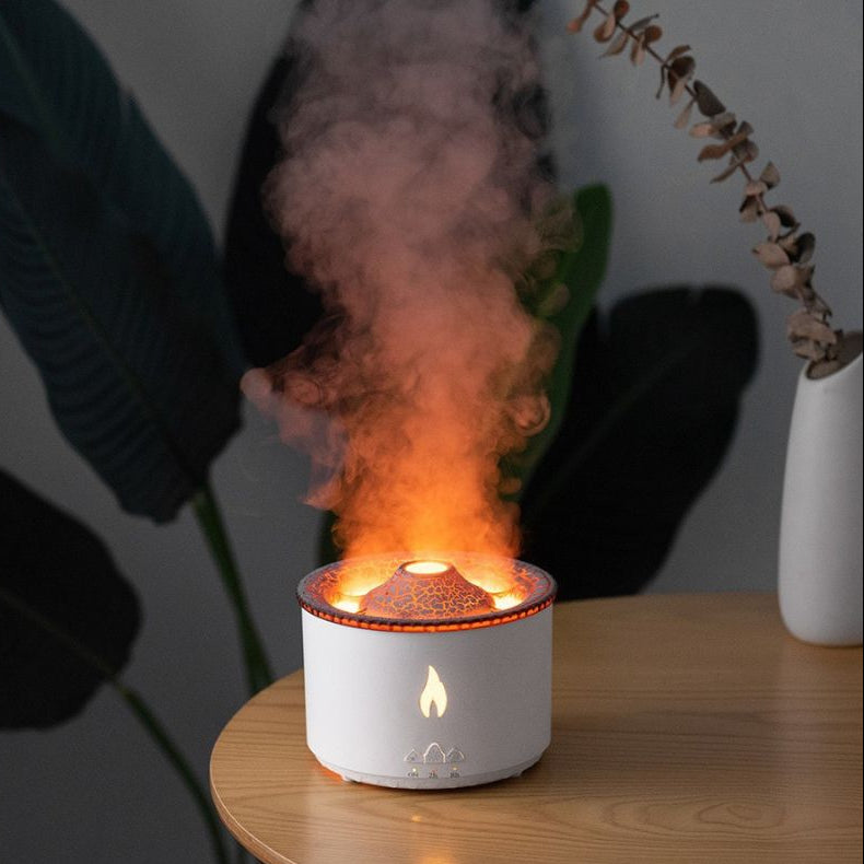 Volcano Humidifier & Aroma Diffuser – LED Mist Air Humidifier