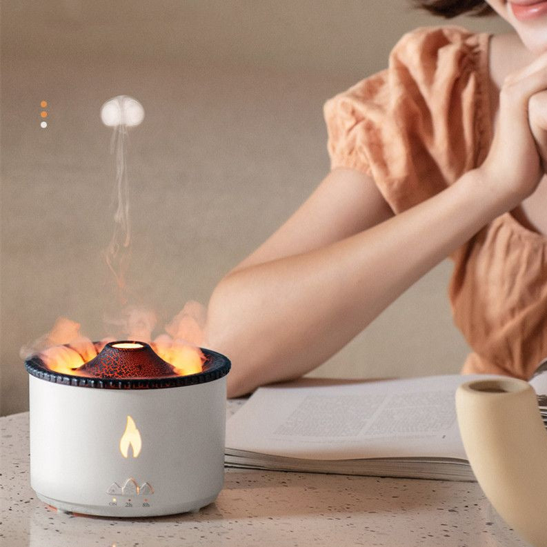 Volcano Humidifier & Aroma Diffuser – LED Mist Air Humidifier