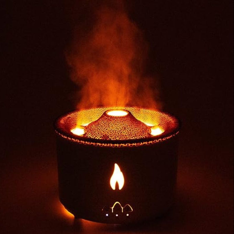 Volcano Humidifier & Aroma Diffuser – LED Mist Air Humidifier