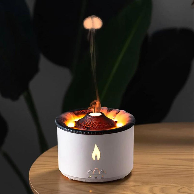 Volcano Humidifier & Aroma Diffuser – LED Mist Air Humidifier