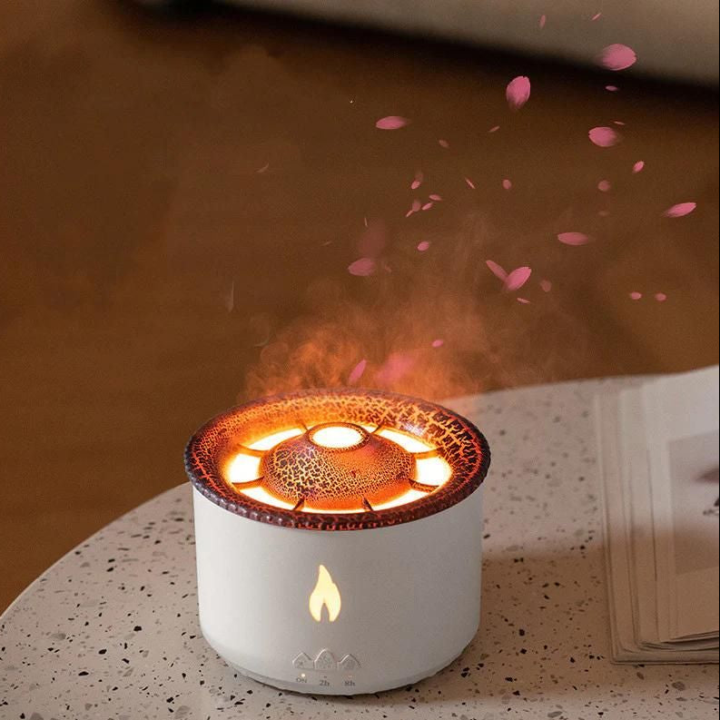 Volcano Humidifier & Aroma Diffuser – LED Mist Air Humidifier