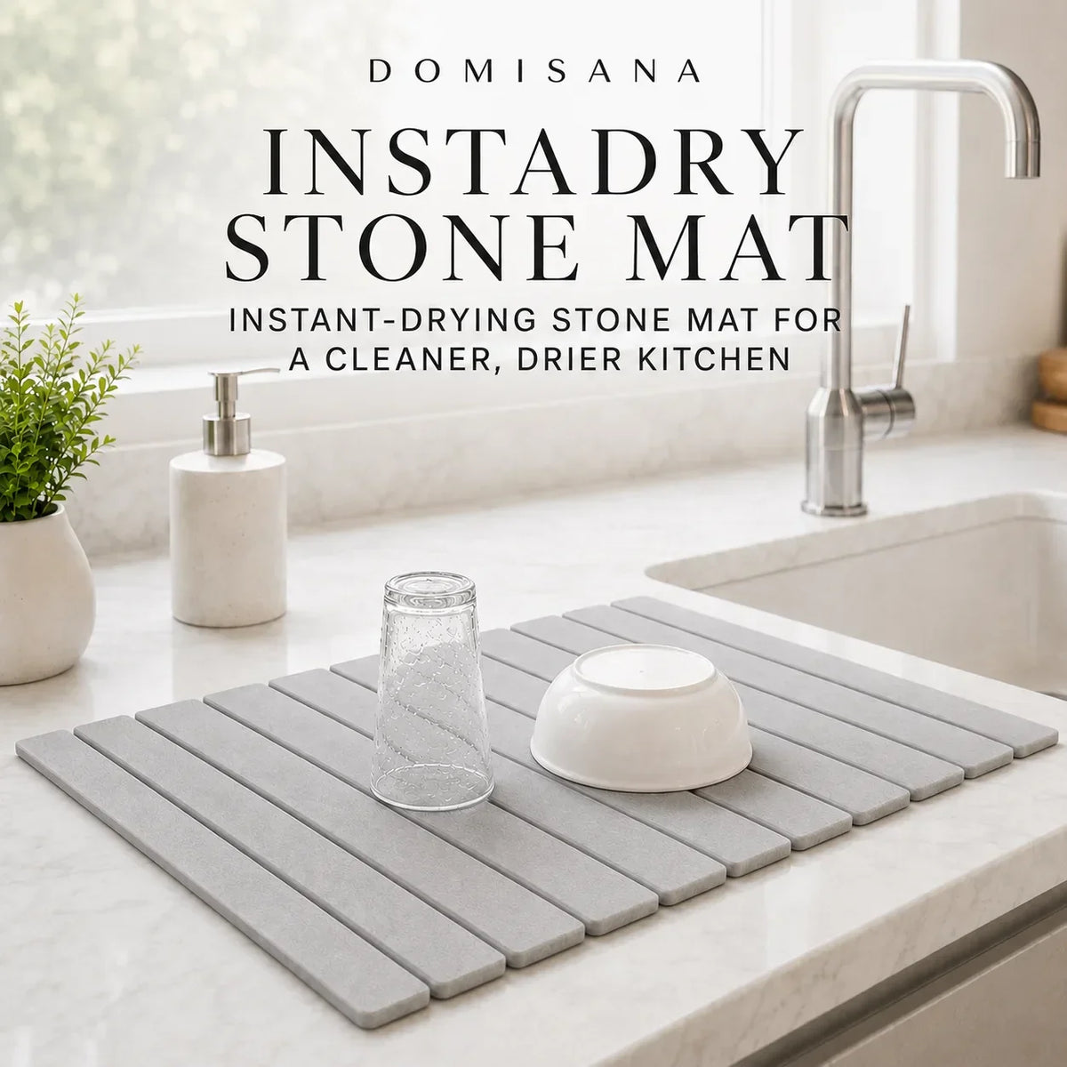 Quick-Dry Stone Sink Mat for Kitchen Counters
