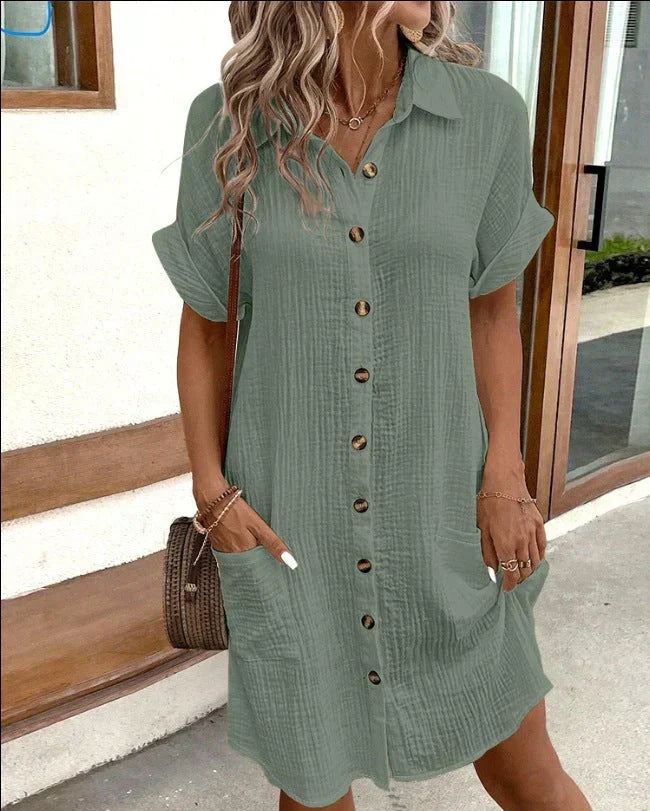 Women’s Button Front Shirt Dress