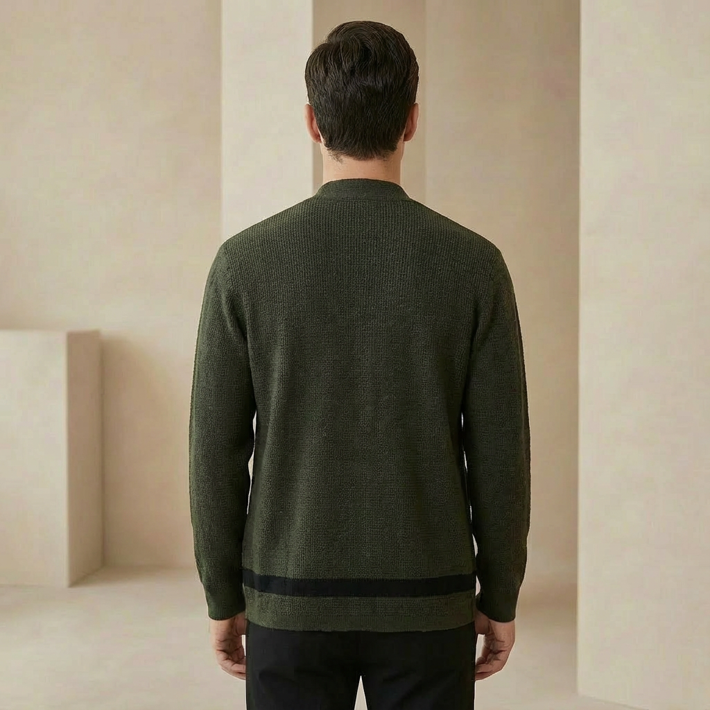 Men's Ribbed Relaxed Fit Cardigan - Cozy Open Front Knit Sweater