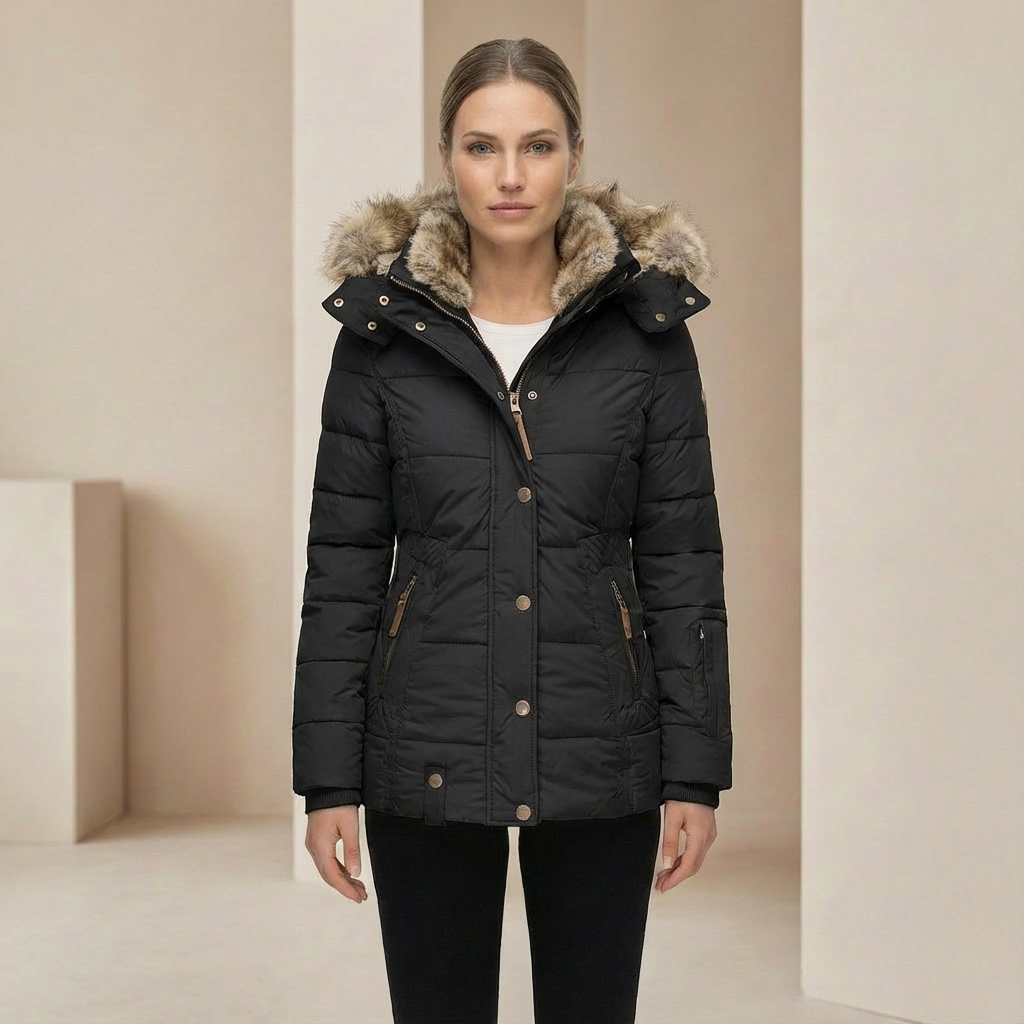 Women's Slim Fit Down Puffer Jacket - Warm Water-Resistant Winter Coat