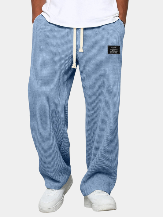 Mens Relaxed Everyday Lace Pants Adjustable Waist Straight Fit