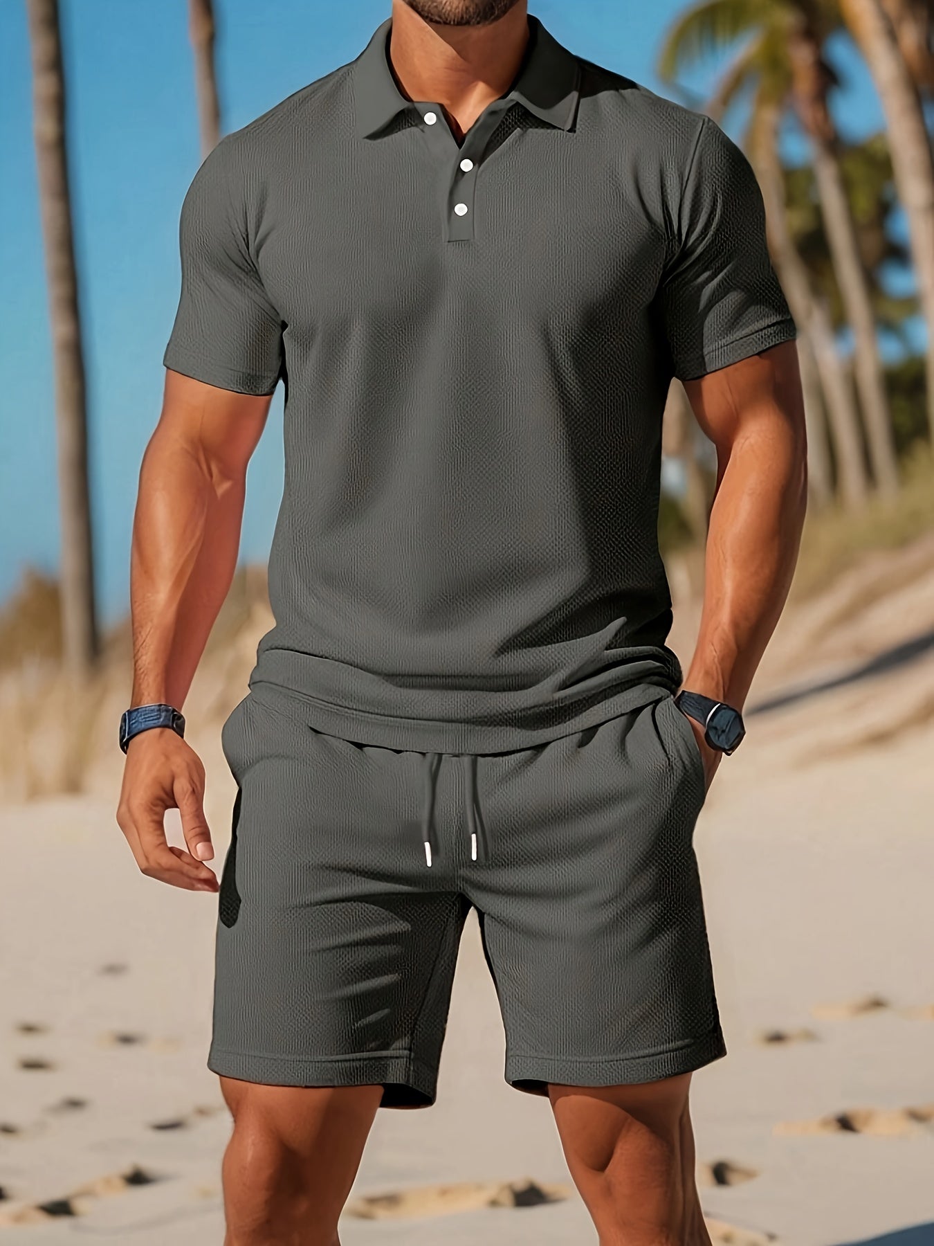 Men’s Polo Shirt & Shorts Summer Set