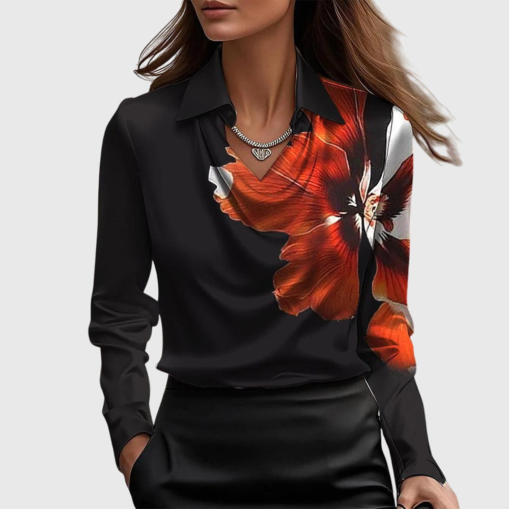 Women’s Satin Cowl Neck Blouse