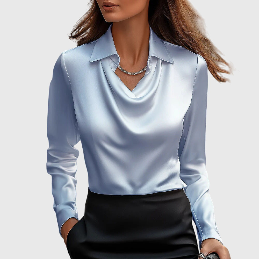 Women’s Satin Cowl Neck Blouse
