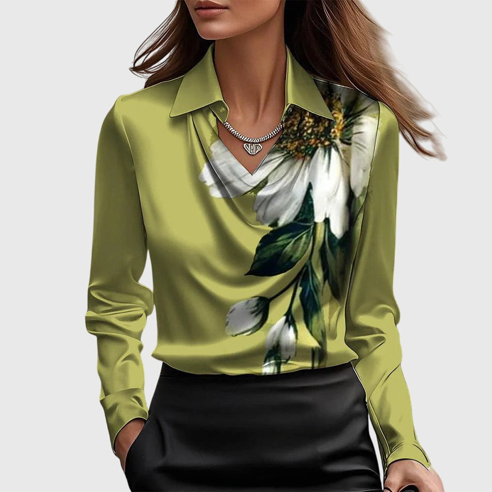 Women’s Satin Cowl Neck Blouse