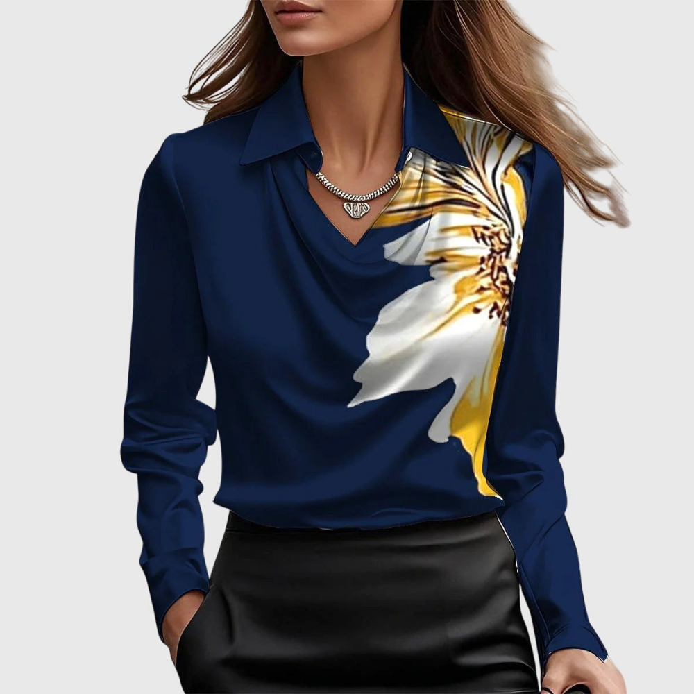 Women’s Satin Cowl Neck Blouse