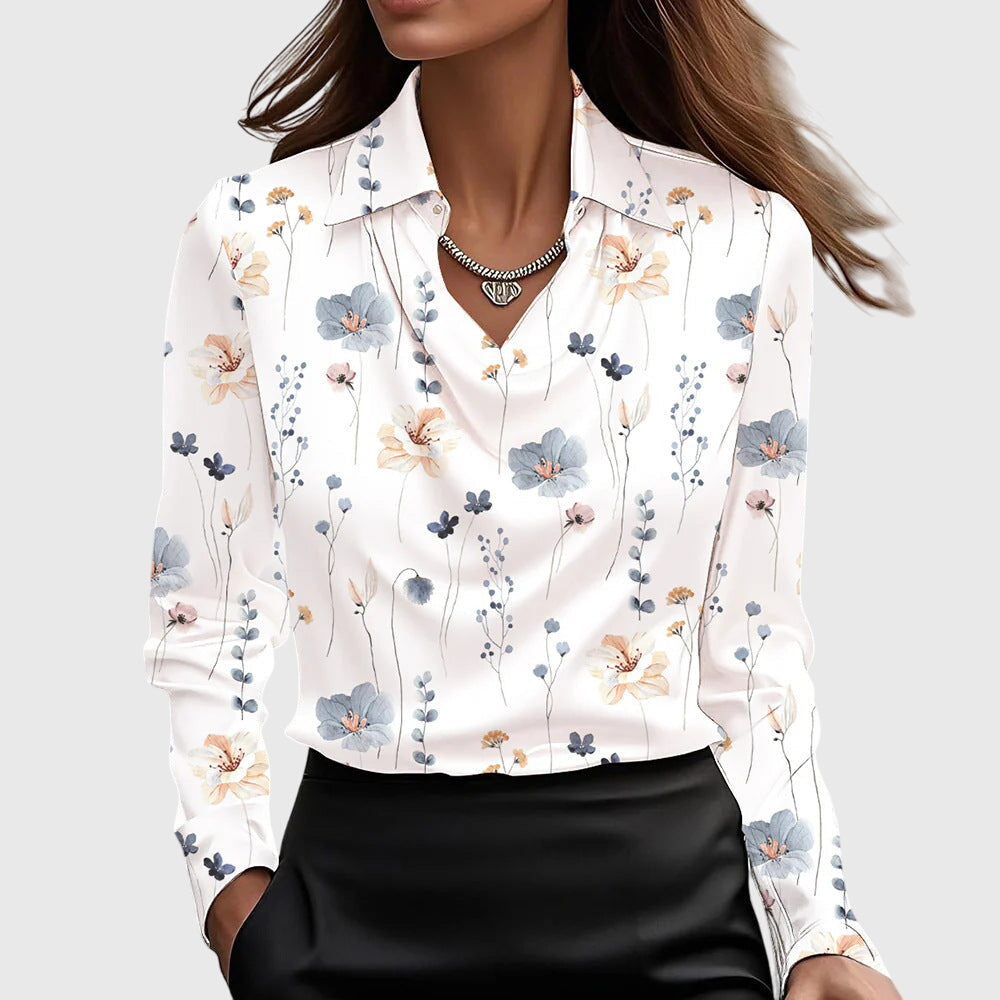 Women’s Satin Cowl Neck Blouse