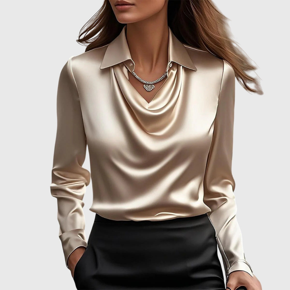 Women’s Satin Cowl Neck Blouse