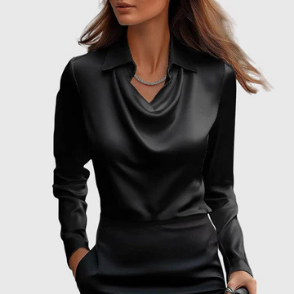 Women’s Satin Cowl Neck Blouse