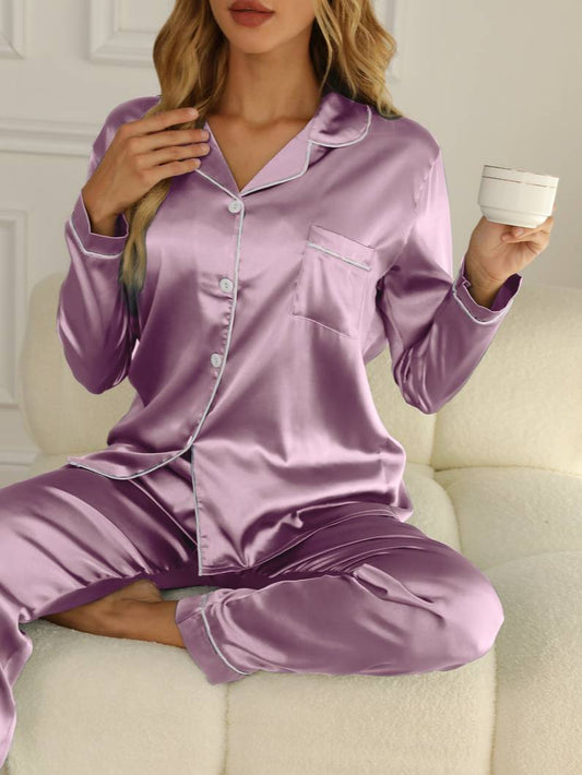 Women’s Satin Pajama Set – Luxury 2-Piece Sleepwear