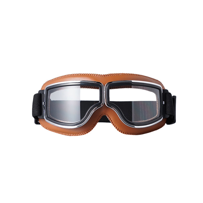 Vintage Motorcycle Goggles - Over Glasses Leather Aviator Pilot