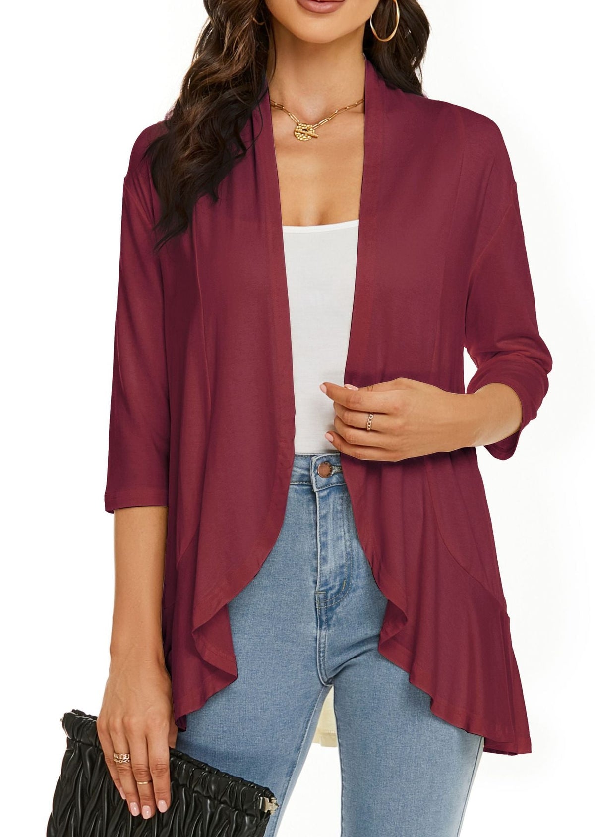 Bella Women's Open Front Draped Cardigan