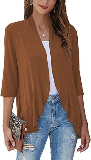 Bella Women's Open Front Draped Cardigan